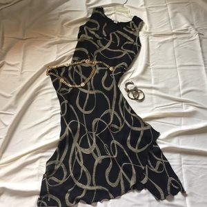 NWT, Navy Ripped Hemline Midi Skirt!